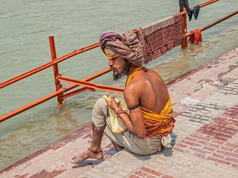Pilgrim in Haridwar Foto stock