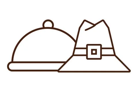 Pilgrim hat accessory isolated icon Stock Illustration
