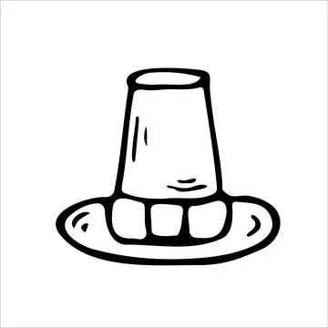 Pilgrim hat Isolated. Coloring page. Thanksgiving day. Vector Illustration Stock Illustration
