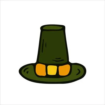 Pilgrim hat Isolated. Flat slyle. Thanksgiving day. Vector Illustration Stock Illustration