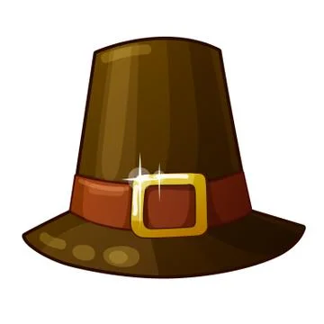Pilgrim Hat isolated on white background Stock Illustration
