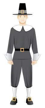 Pilgrim Man Stock Illustration