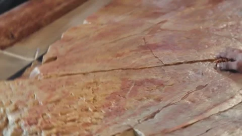 Pilgrim touching the stone of unction in Jerusalem Vídeo Stock 339205641