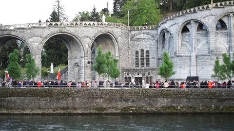 Pilgrimage of Lourdes Vídeos de archivo 76388724