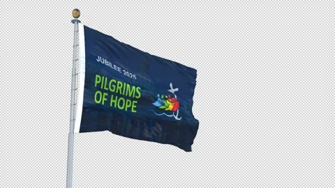 Pilgrims of Hope Flag ALPHA Stock Footage 314487717