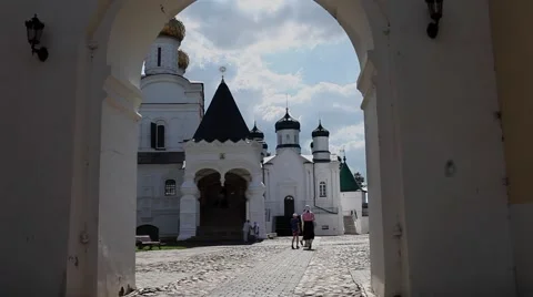 Pilgrims in the Ipatiev Monastery Stock Footage 40609839