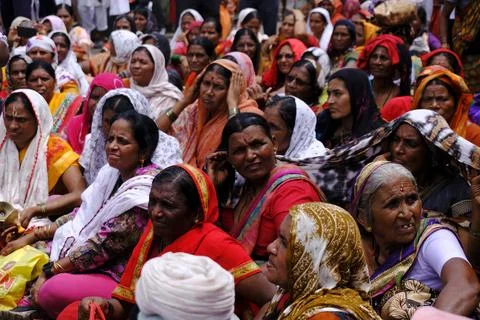 Pilgrims or warkari procession during Pandarpur Wari Stock Photos