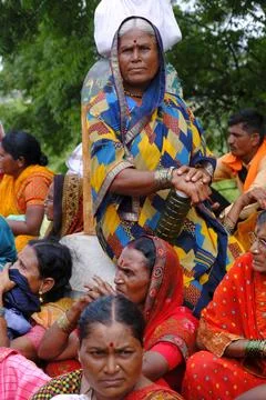 Pilgrims or warkari procession during Pandarpur Wari 스톡 사진