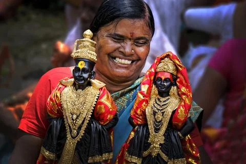 Pilgrims or warkari procession during Pandarpur Wari Foto stock