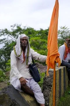 Pilgrims or warkari procession during Pandarpur Wari Stock Photos