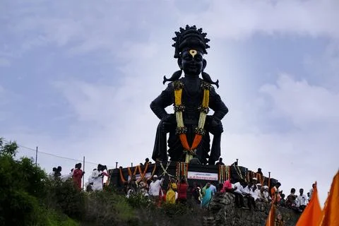 Pilgrims or warkari procession during Pandarpur Wari 스톡 사진