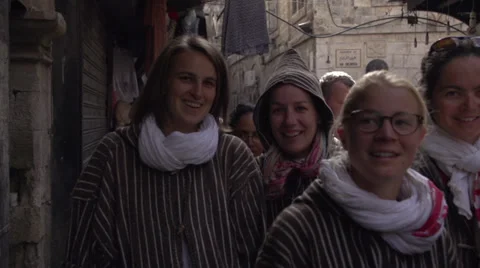 Piligrims Smiling at the Camera Stock Footage 37847645