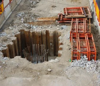 Piling construction Stock Photos