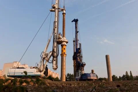 Piling machine Stock Photos