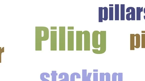 Piling Tag Cloud Animated Isolated On White Stock Footage 107207324
