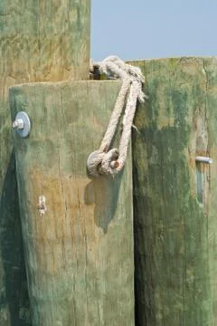 Pilings on a wharf Stock Photos
