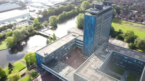 Pilkington's Glass Head Office Drone Footage Stock Footage 162403289