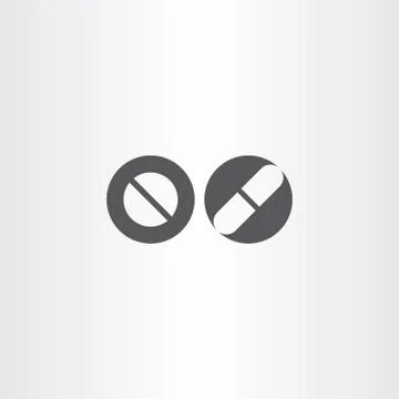 Pill and capsule vector black icon element Stock Illustration