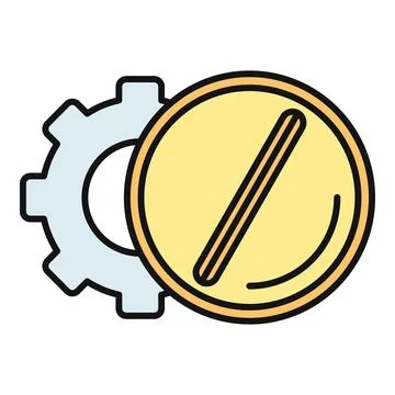 Pill and cog icon representing pharmaceutical production Stock Illustration