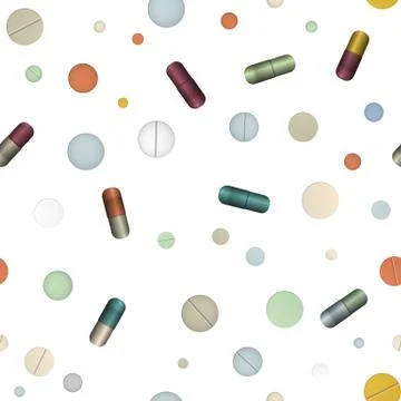 Pill and tablet, capsules. Stock Illustration