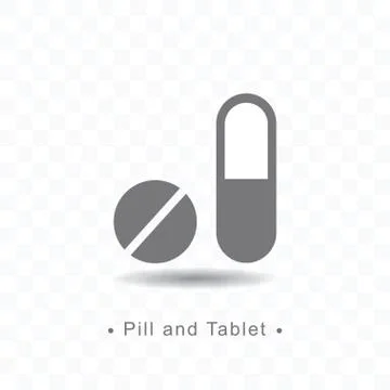 Pill and tablet icon vector illustration on transparent background. Stock Illustration