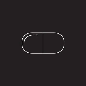 Pill and tablet line icon, outline drugs vector logo illustratio Stock Illustration