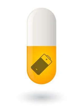 Pill with a battery Stock Illustration