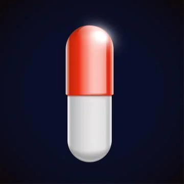 Pill on black Stock Illustration