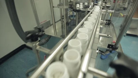 Pill Bottle Capping Machine Stock Footage 71454955