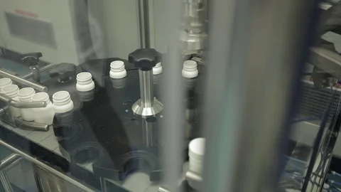 Pill Bottle Capping Machine Stock Footage 71454957