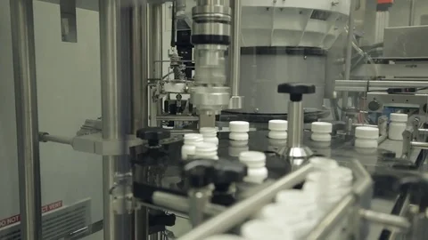 Pill Bottle Capping Machine Stock Footage 71455199