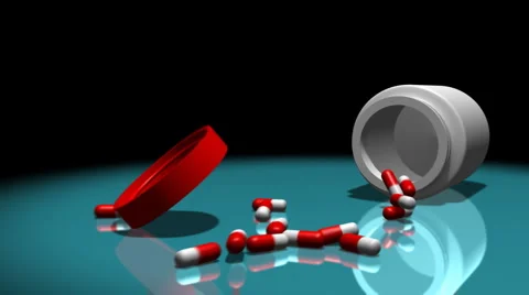 Pill Bottle Drop Animation HD | Stock Video | Pond5