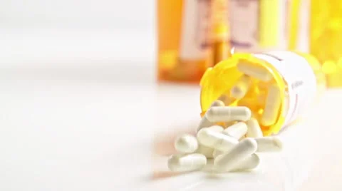 Pill Bottle Falling Down Video stock 56783133