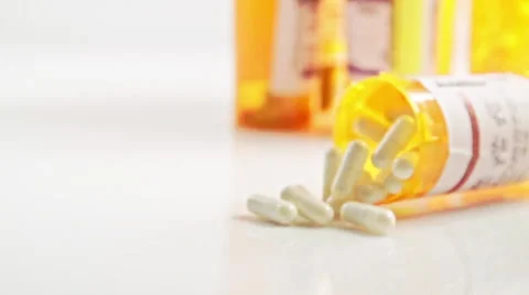 Pill Bottle Falling Down Video stock 56783414
