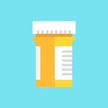 Pill bottle flat vector icon Stock Illustration