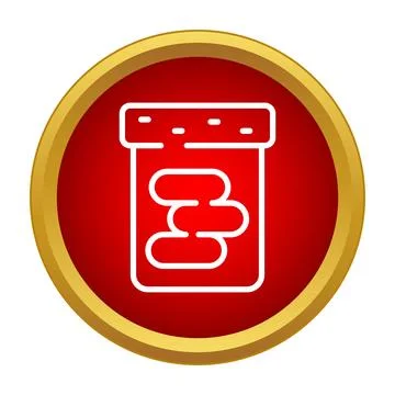 Pill bottle icon representing medication and pharmacy Stock Illustration