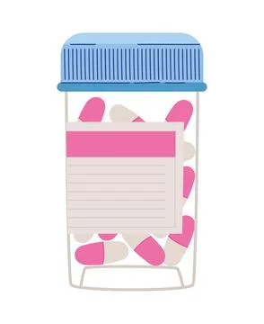 Pill bottle illustration Stock Illustration