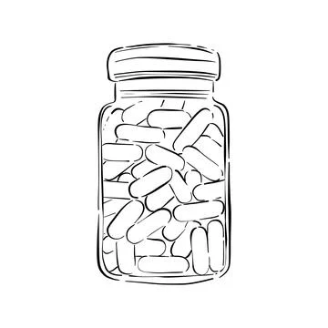Pill bottle vector illustration. Stock Illustration