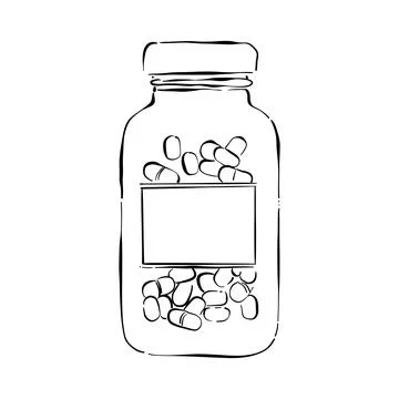 Pill bottle vector illustration. Stock Illustration