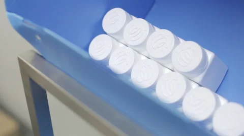 Pill Bottles being Packed for Shipping Stock Footage 68642231