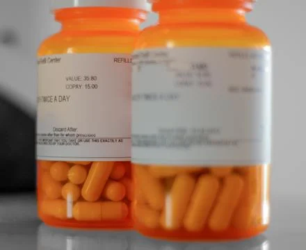 Pill bottles 库存照片