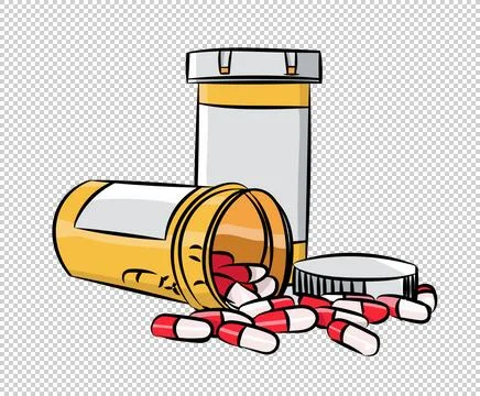 Pill Bottles Vector Image Stock Illustration