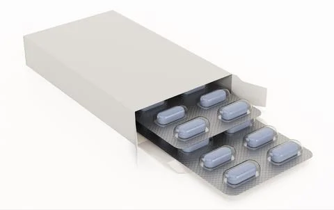 Pill box isolated on white background. 3D illustration Stock-Illustration