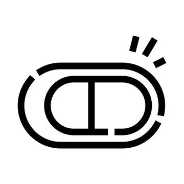 Pill capsule icon with glowing light effect Stock Illustration