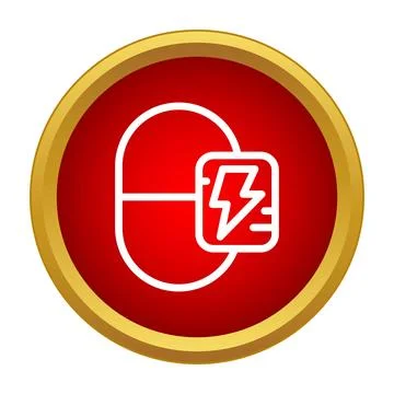 Pill capsule icon symbolizing energy and strength Stock Illustration