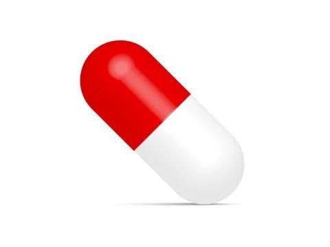 Pill capsule isolated on white Stock Illustration