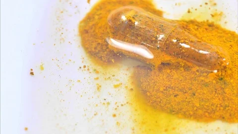 Pill capsule, Timelapse Macro shot Dissolves In Water. White background close up Stock Footage 72232899