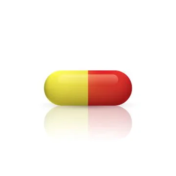 Pill capsules isolated on white background. Vector illustration. Stock Illustration