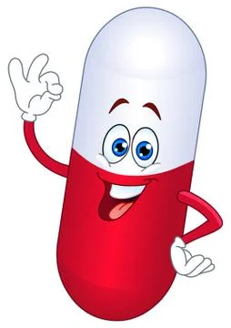 Pill cartoon Stock Illustration
