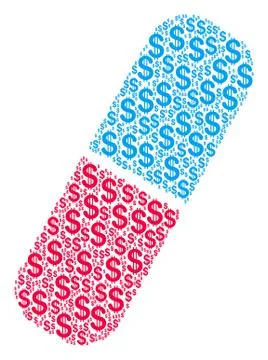 Pill Collage of Dollar 스톡 일러스트